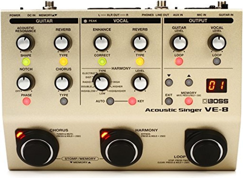 Boss VE-8 Acoustic Singer Vocal Effects Pedal – SynthWave